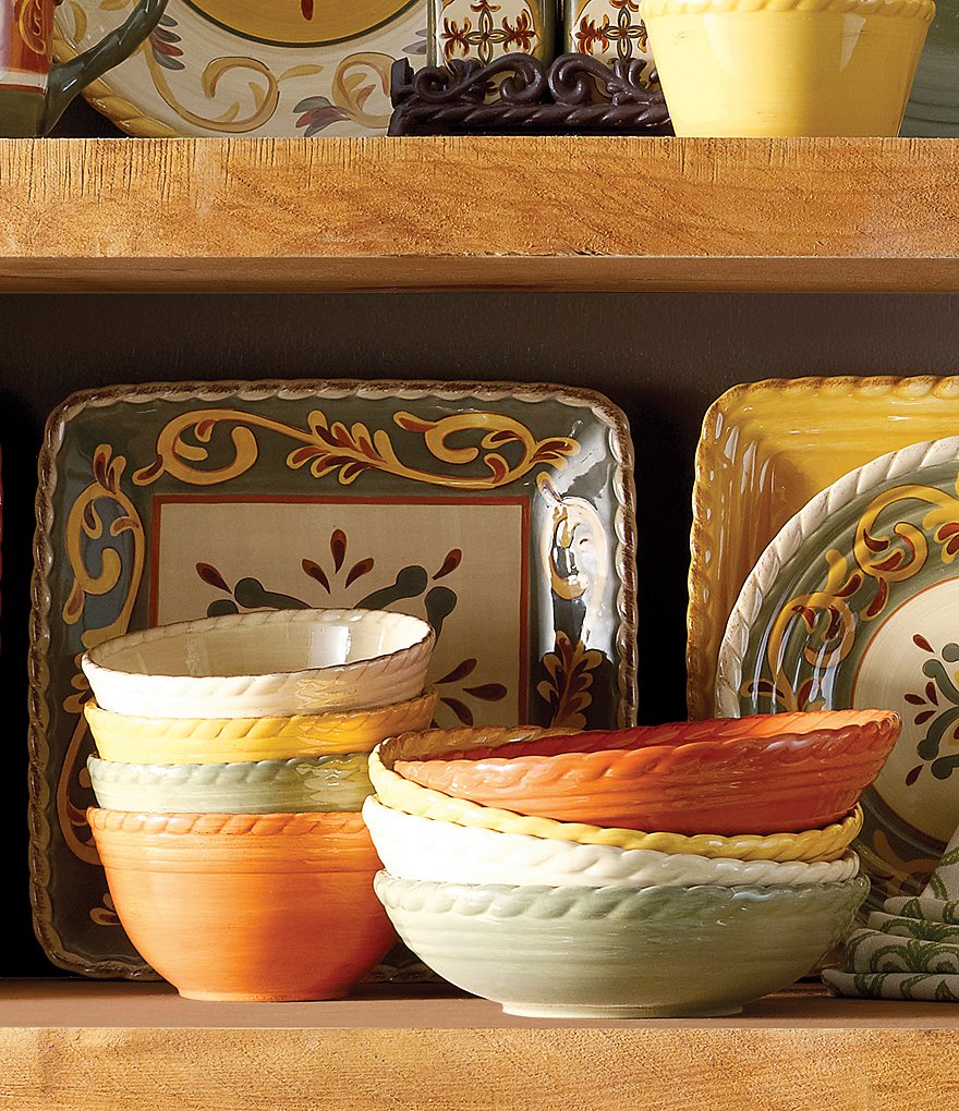 Artimino Tuscan Countryside Rope-Edged Stoneware Cereal Bowl