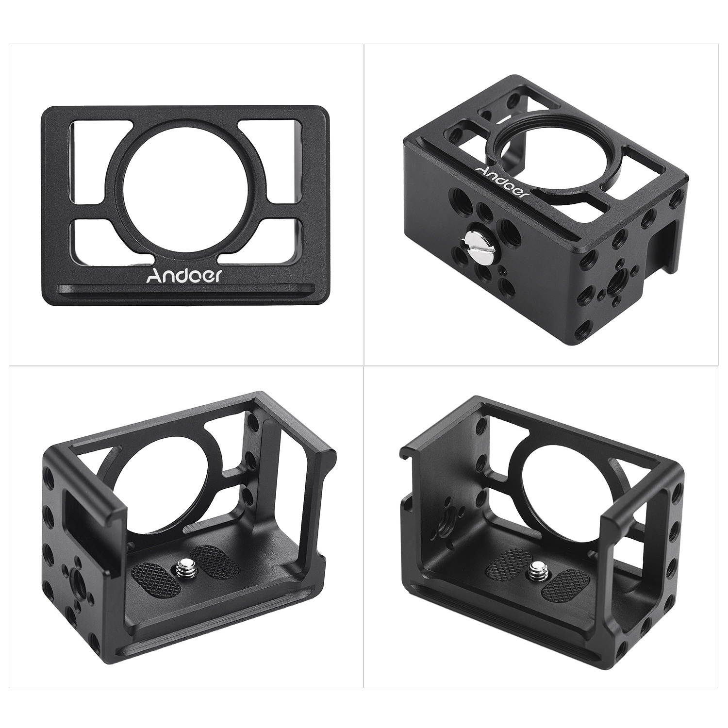 Andoer Metal Camera Cage Mount Protective Case with 1/4 Inch Screws Cold Shoe Compatible with SONY RX100 VI VII Cameras