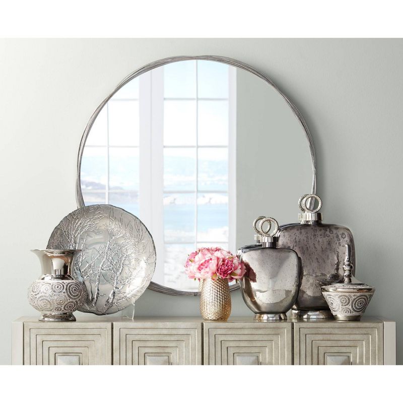 Dahlia Studios Silver 10" High Ceramic Decorative Jar with Lid