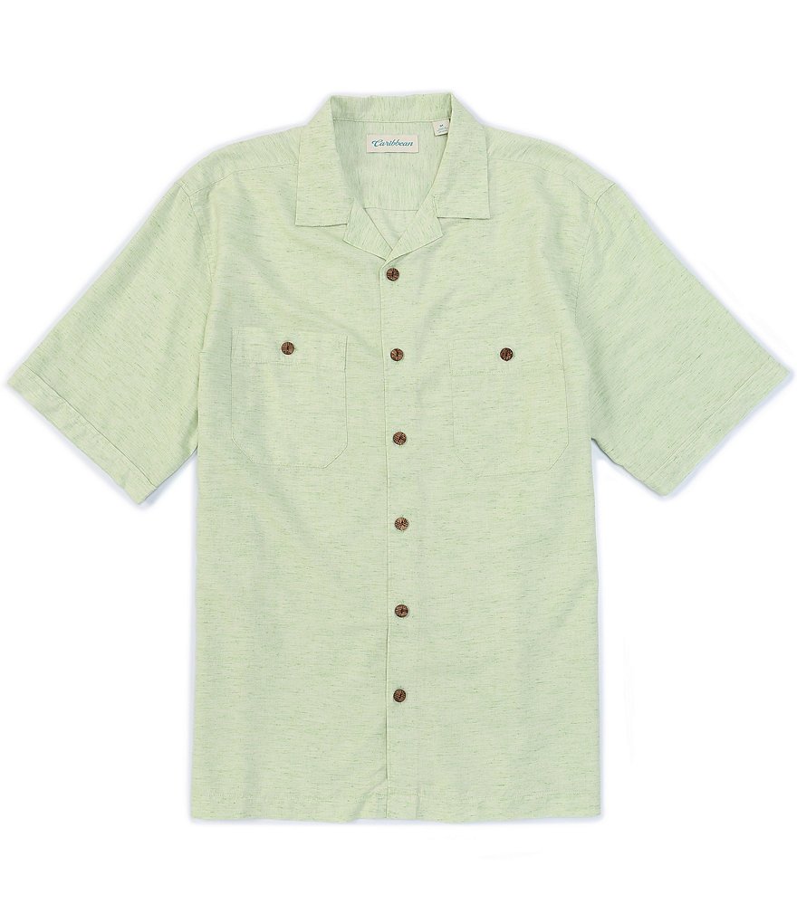 Caribbean Two Pocket Woven Button Front Shirt