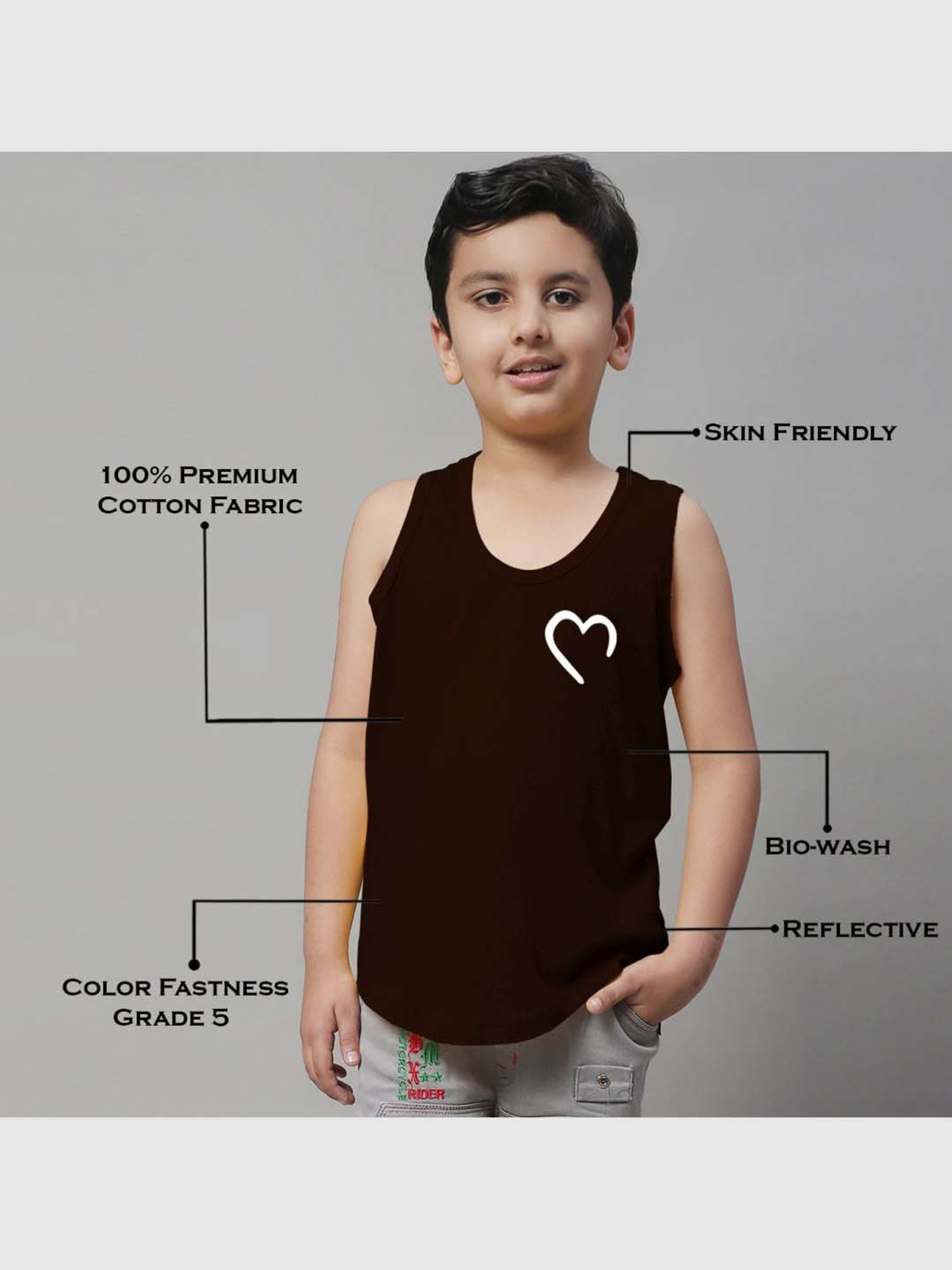 Palm Tree Kids White Printed Vest