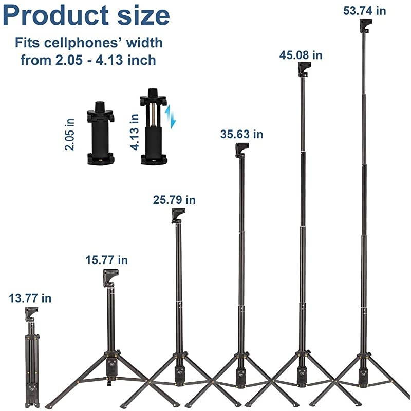 Selfie Stick Tripod  54 Extendable Selfie Stick with Phone Tripod Stand amp Wireless Remote for iPhone SE 11 Pro Max X 8 7 6 Galaxy Note 9 Android Perfect for Live StreamVlog Lightweight