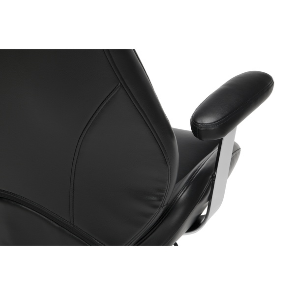 OFM Office Chair, Mid Back Leather Task Chair, in Black (730-L-BLK)
