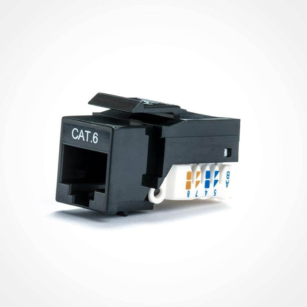 FireFold CAT6-TKJ-BLK Cat6 Keystone Jack RJ45 UL Listed - Toolless Black