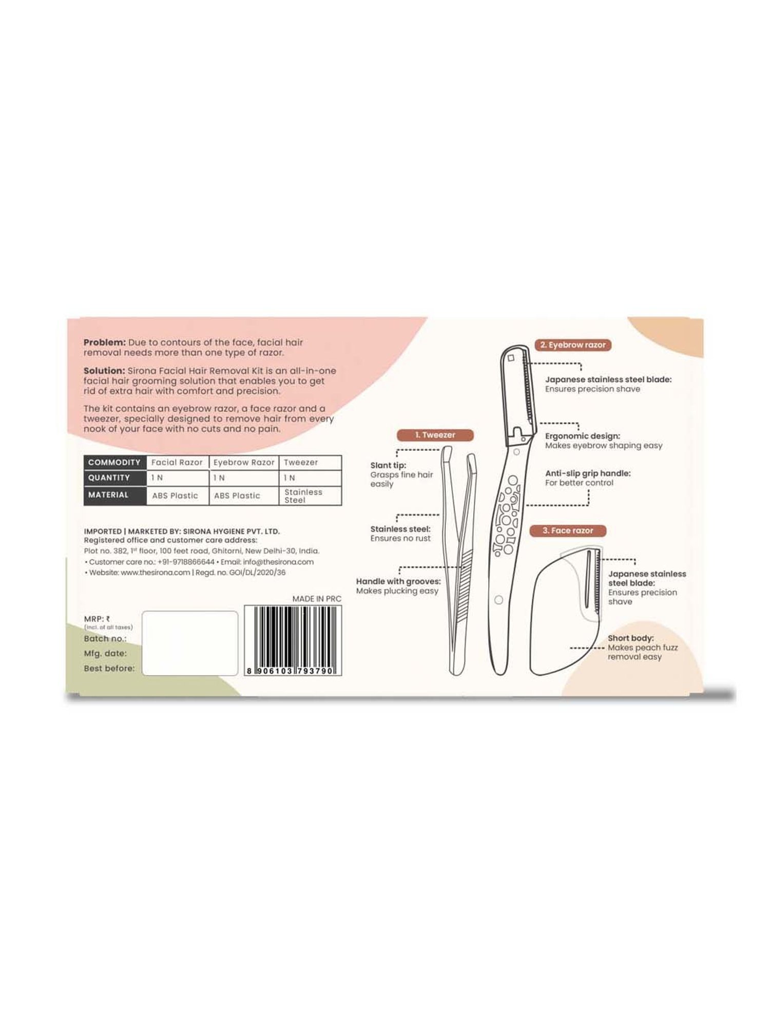 Sirona Reusable Facial Hair Removal Kit