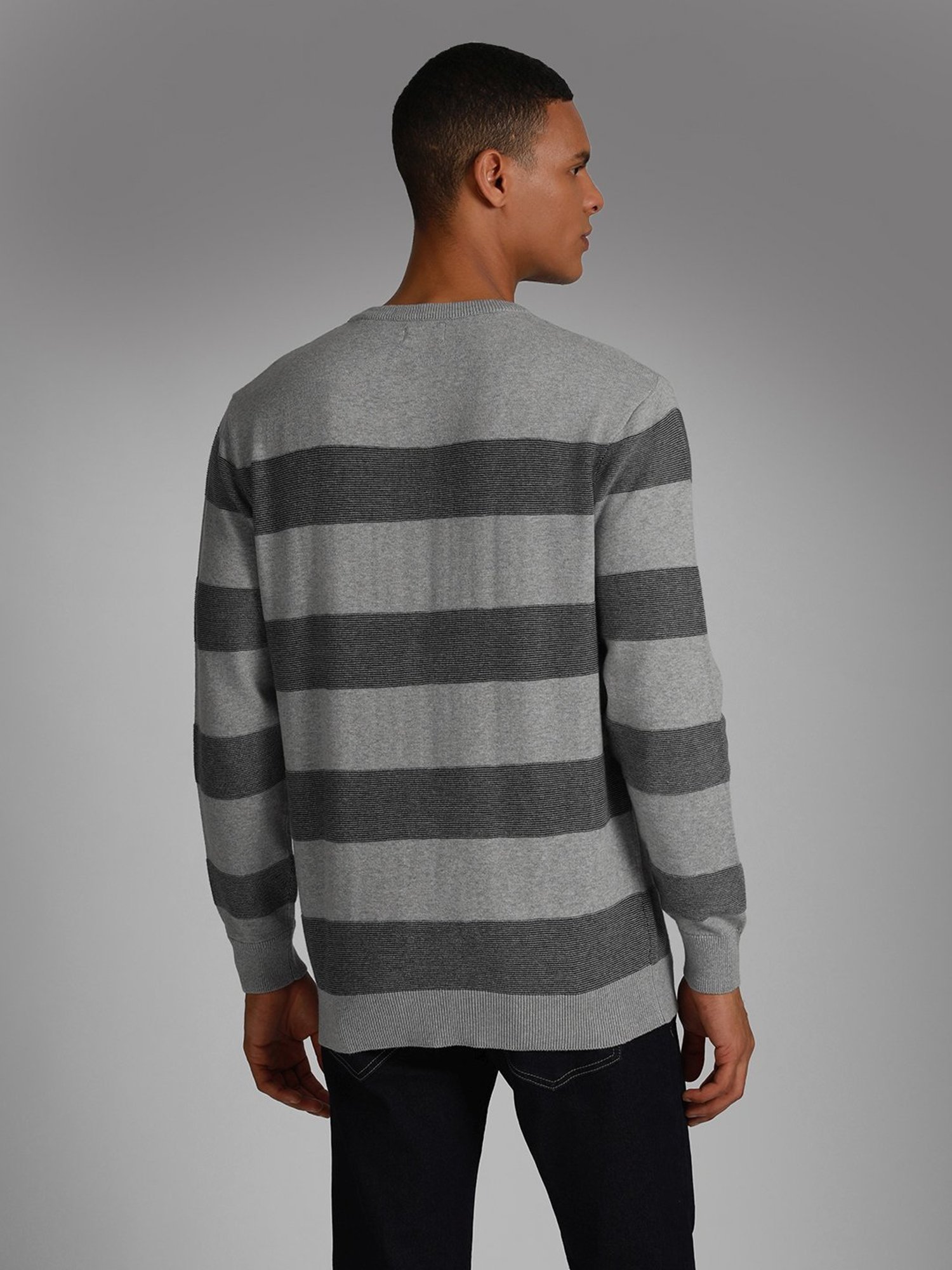 High Star Multicolored Cotton Regular Fit Striped Sweater