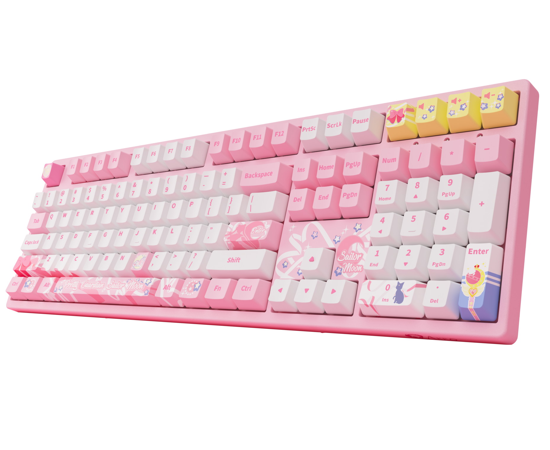 Akko 3108V2 Sailor Moon Gaming Mechanical Keyboard Pink Switch Double Shot Dye Sub PBT Keycaps NKRO Detachable USB Type-C Pink Cat Paw