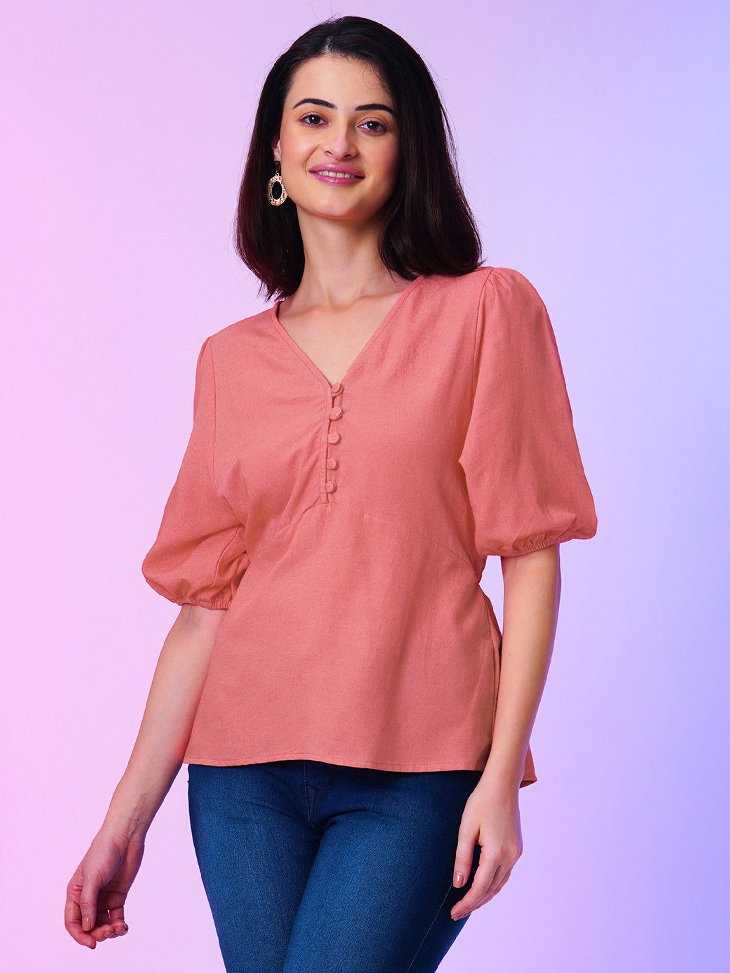 Globus Coral Regular Fit Peplum Top