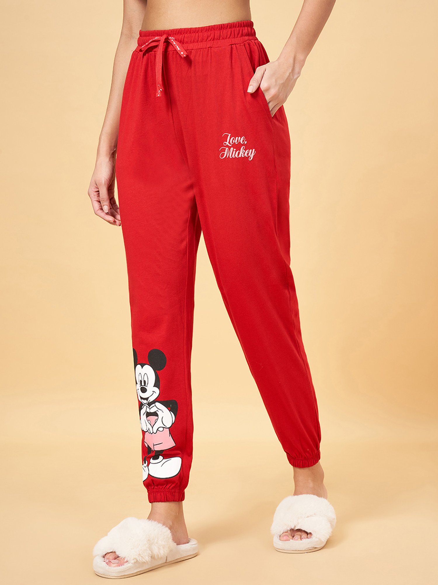 Dreamz by Pantaloons Jester Red Cotton Printed Joggers