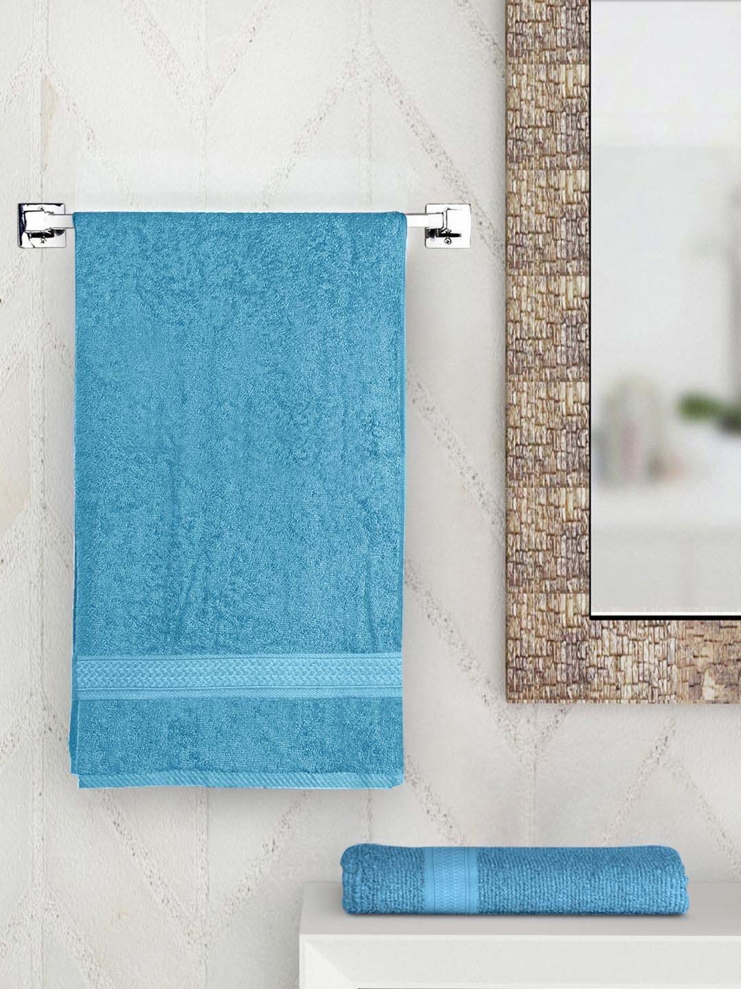 Raymond Home Everyday Sky Blue 450 GSM Cotton Bath Towel