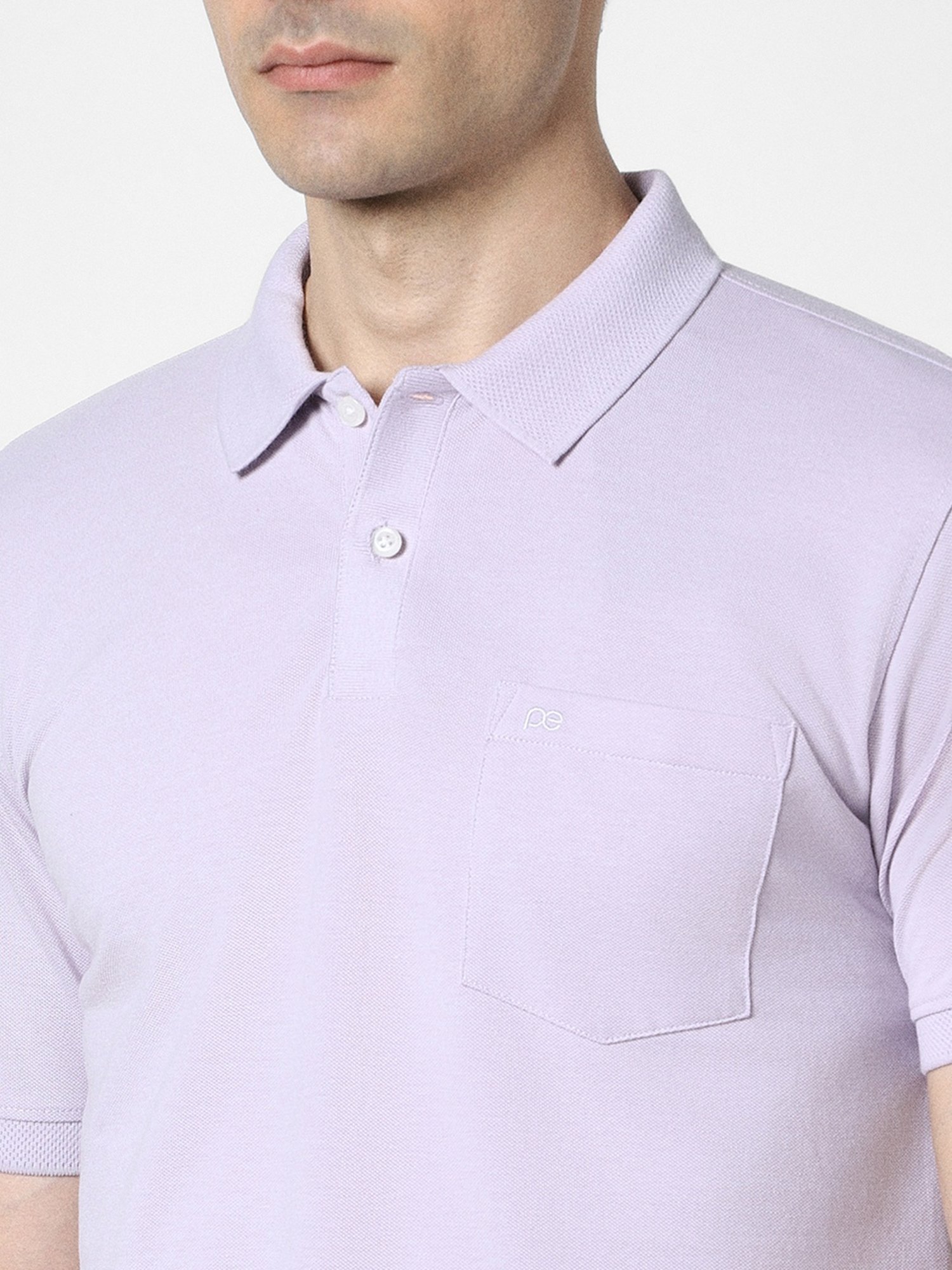 Peter England Purple Regular Fit Polo T-Shirt
