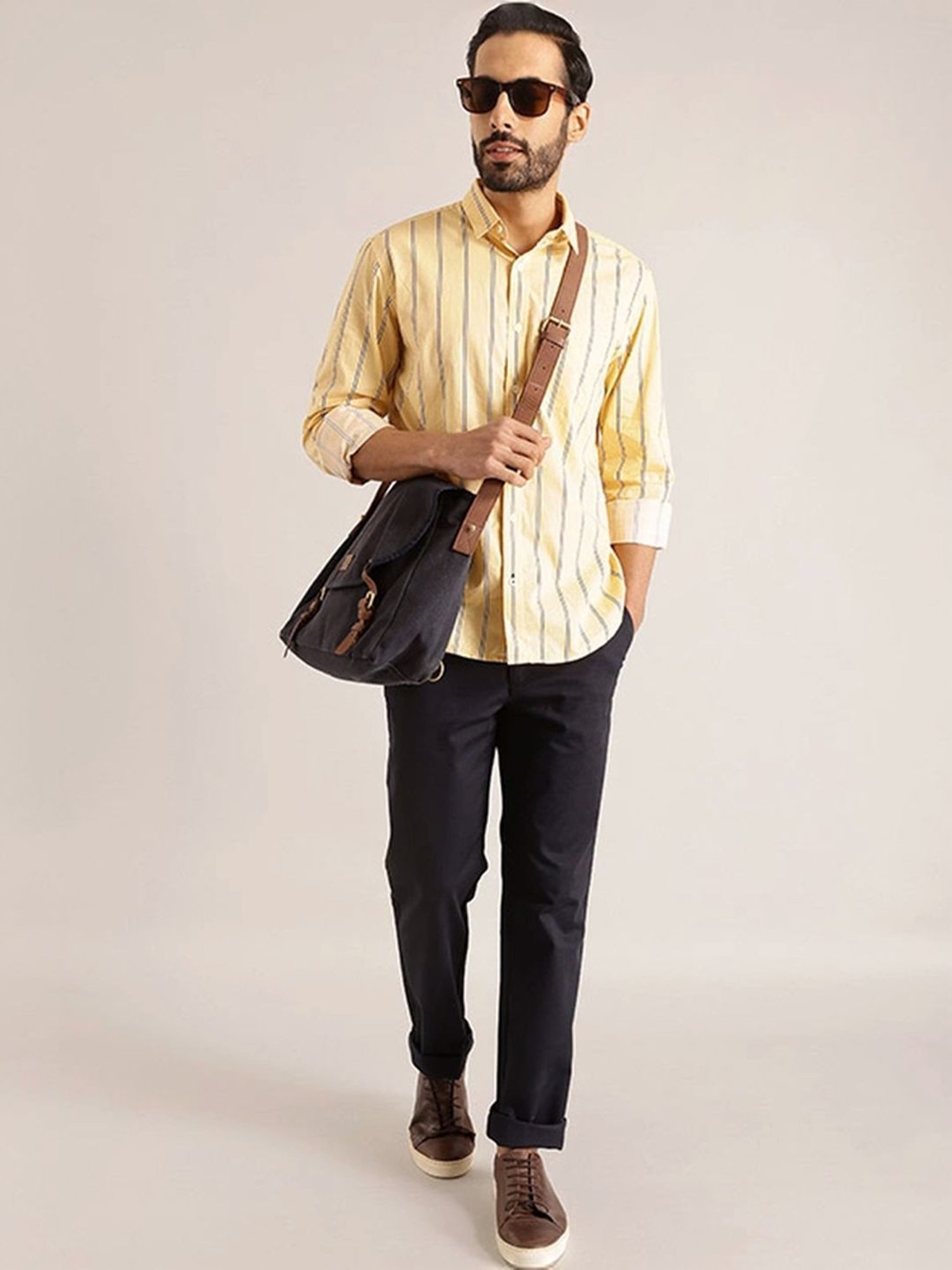 Indian Terrain Dark Navy Regular Fit Chinos