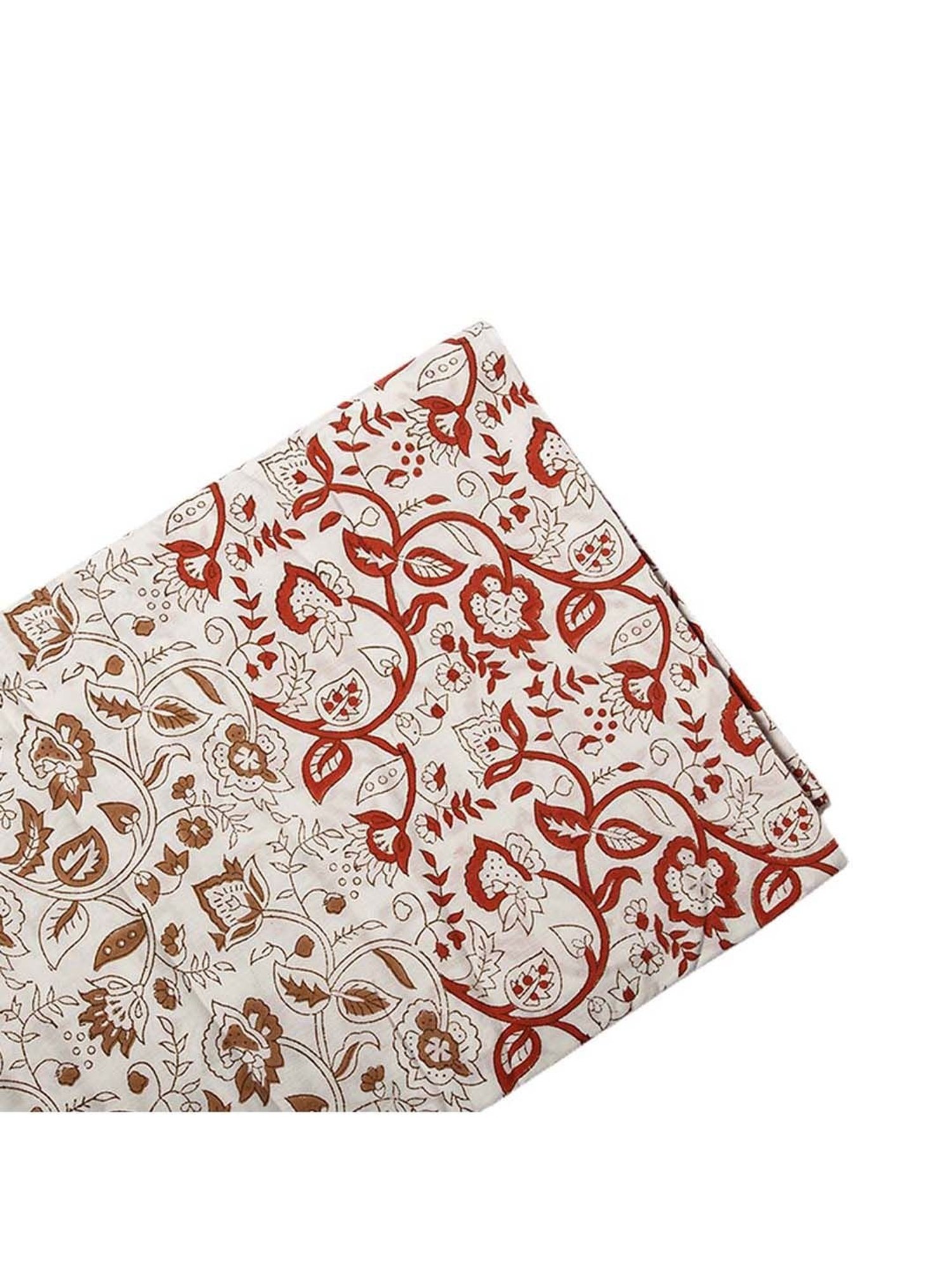 Fanusta Manzhar Off White 200 TC Hand Block Printed Bed Sheet Set
