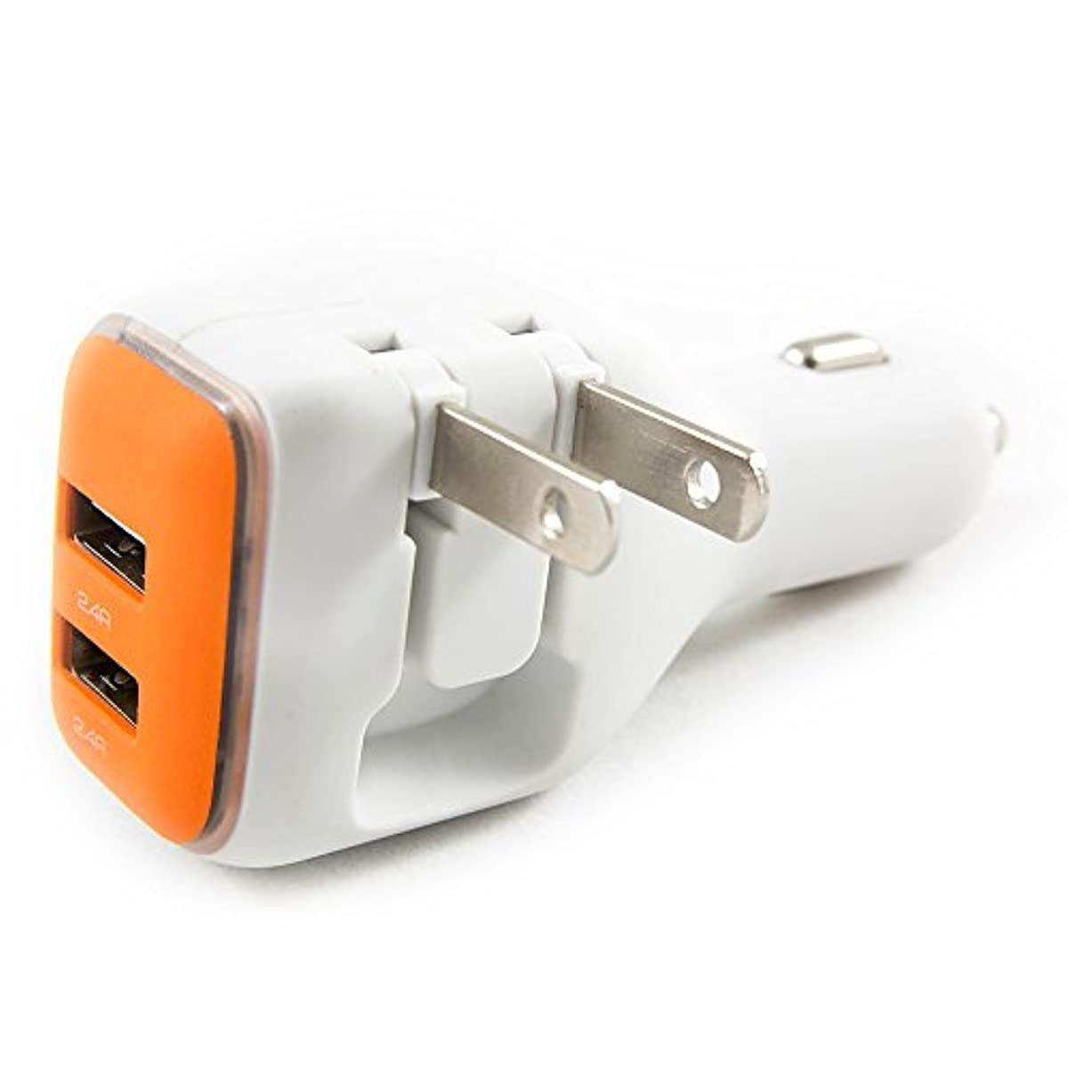 DualX Dual USB Charger for Car And Home by RapidX - Orange
