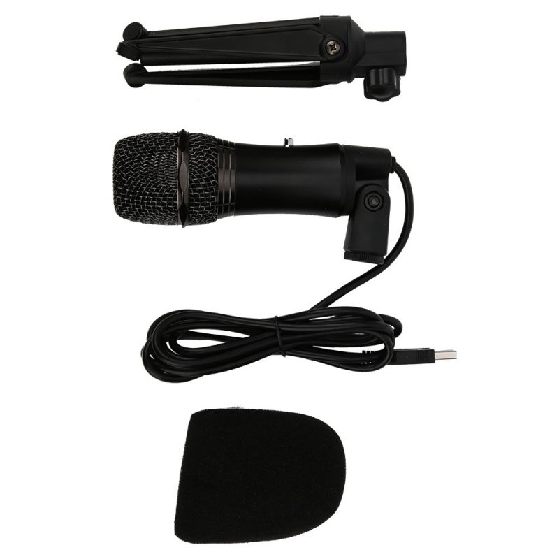 Professional Audio Condenser Microphone Mic Studio Sound Recording Tripod Stand Condenser Microphone Wired with Tripod Stand USB Cardioid Pickup for Live Singing