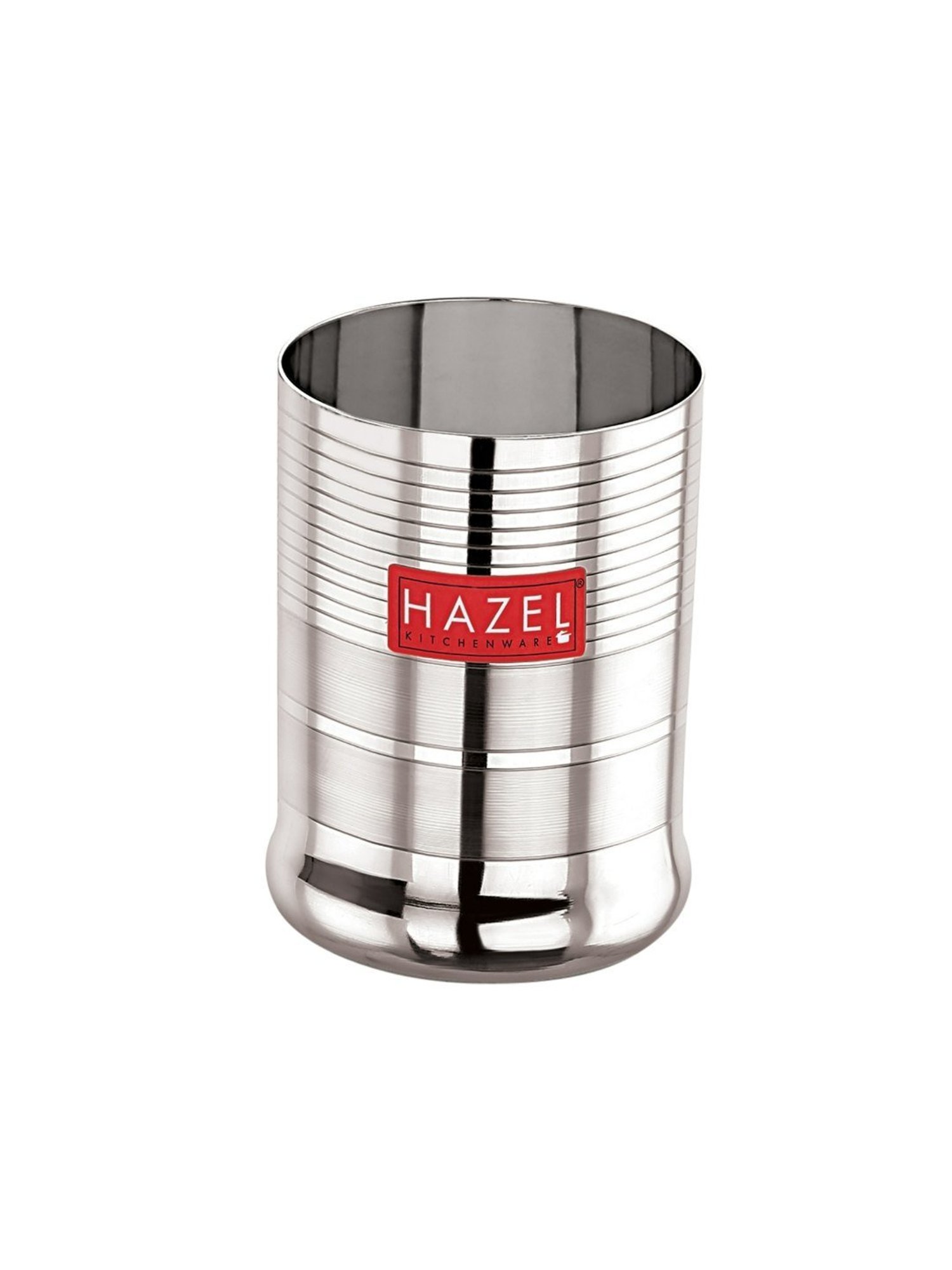 HAZEL Silver Stainless Steel Drinking Water Glass (350ml)