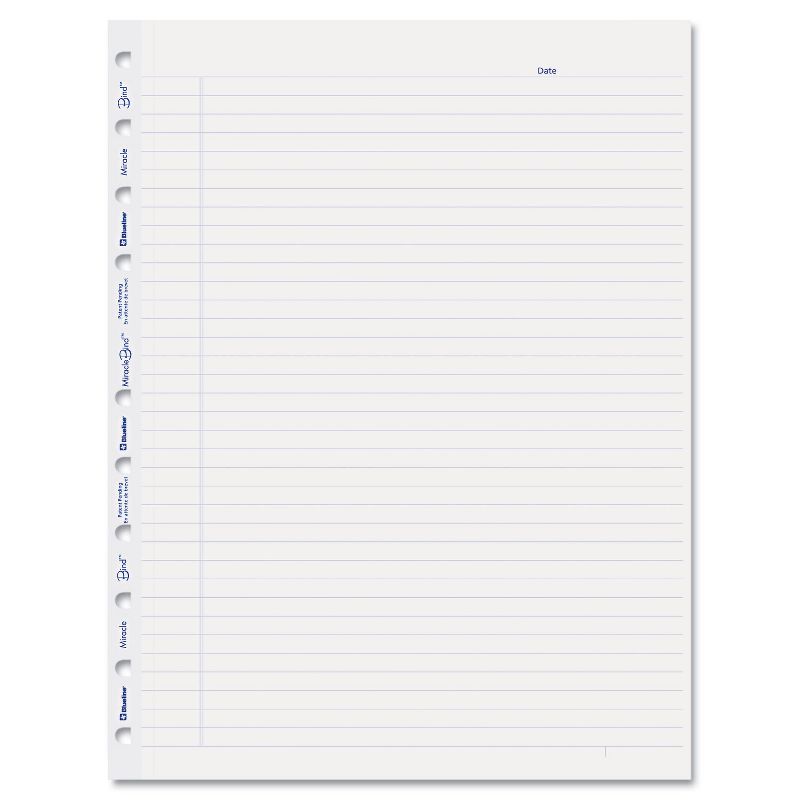 Blueline MiracleBind Ruled Paper Refill Sheets 11 x 9-1/16 White 50 Sheets/Pack AFR11050R