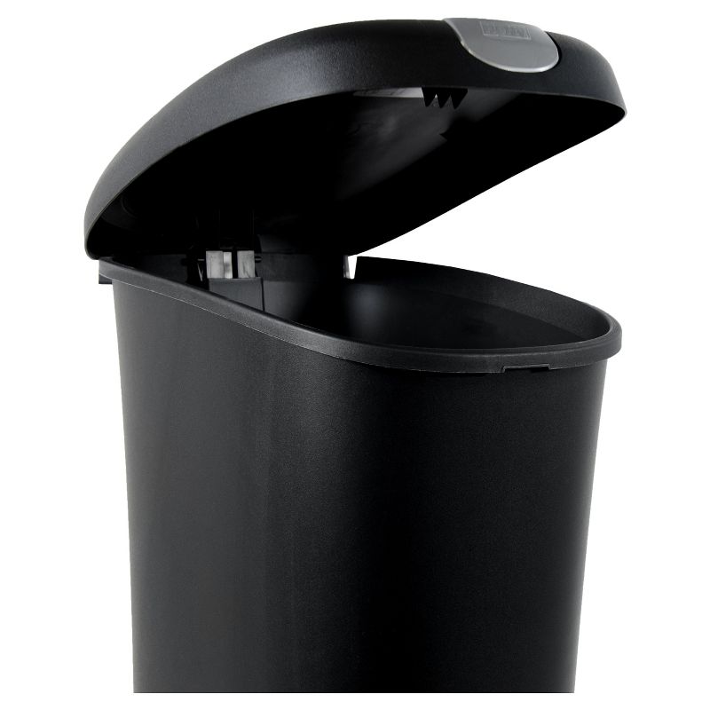 Hefty 12.3gal Slim Step Trash Can with Locking Lid Black
