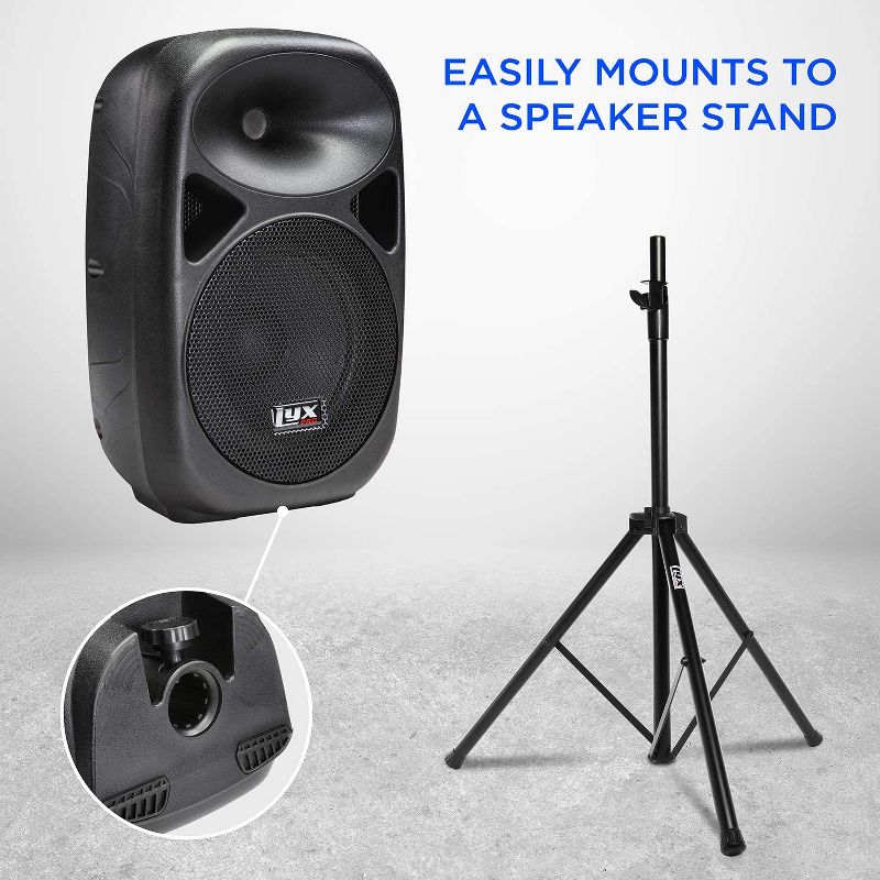 LyxPro 10" Inch Passive DJ PA Speaker System XLR,1/4,Speakon, Connections Daisy Chain Compatible, 8 Ohm, Lightweight, Stand Mountable,