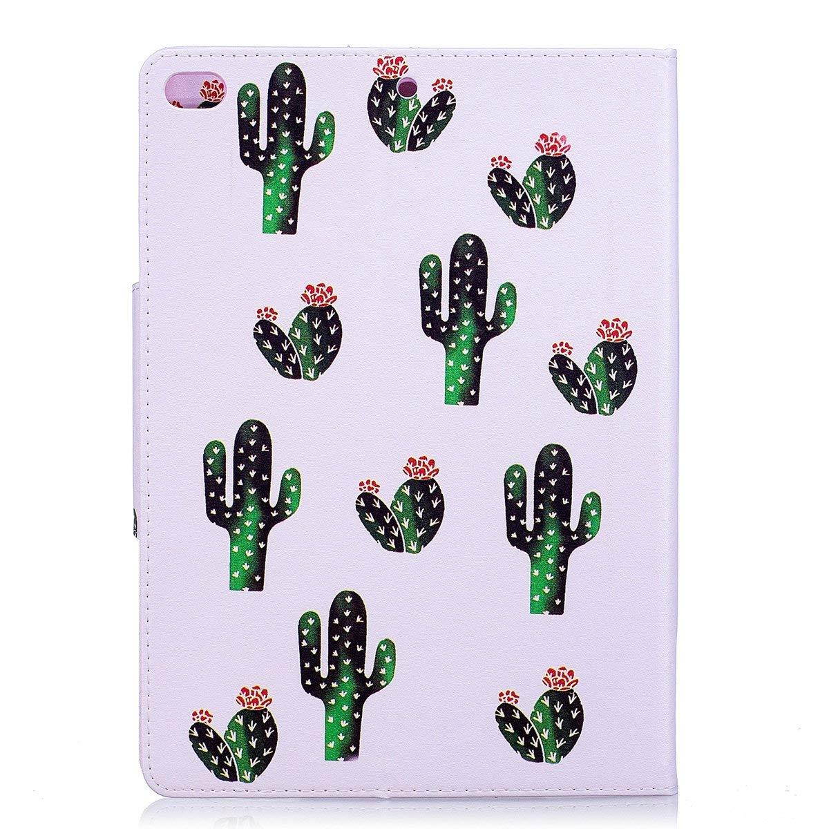 iPad Air case, iPad Air 2 case, Newshine PU Leather Magnetic Closure Flip Stand Case with Credit Card Pocket (Auto Sleep/Wake) for Apple iPad Air & iPad Air 2 - Cactus