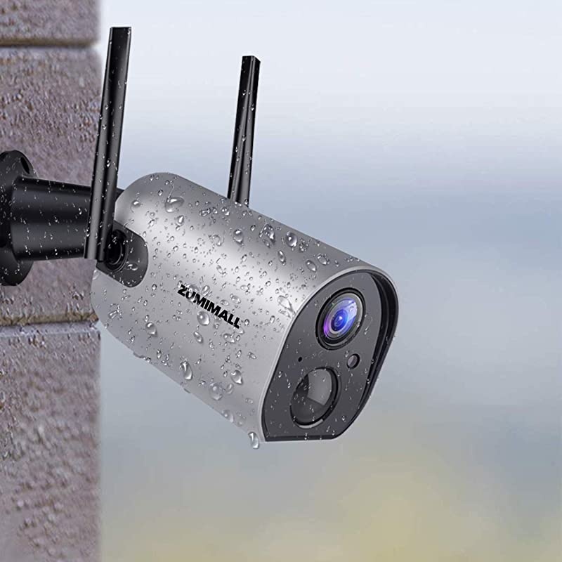 Outdoor WiFi Security Camera Rechargeable BatteryPowered Home Security Camera 1080P Night VisionWaterproof PIR Motion Detection 2Way Audio Compatible with Cloud StorageSD Slot