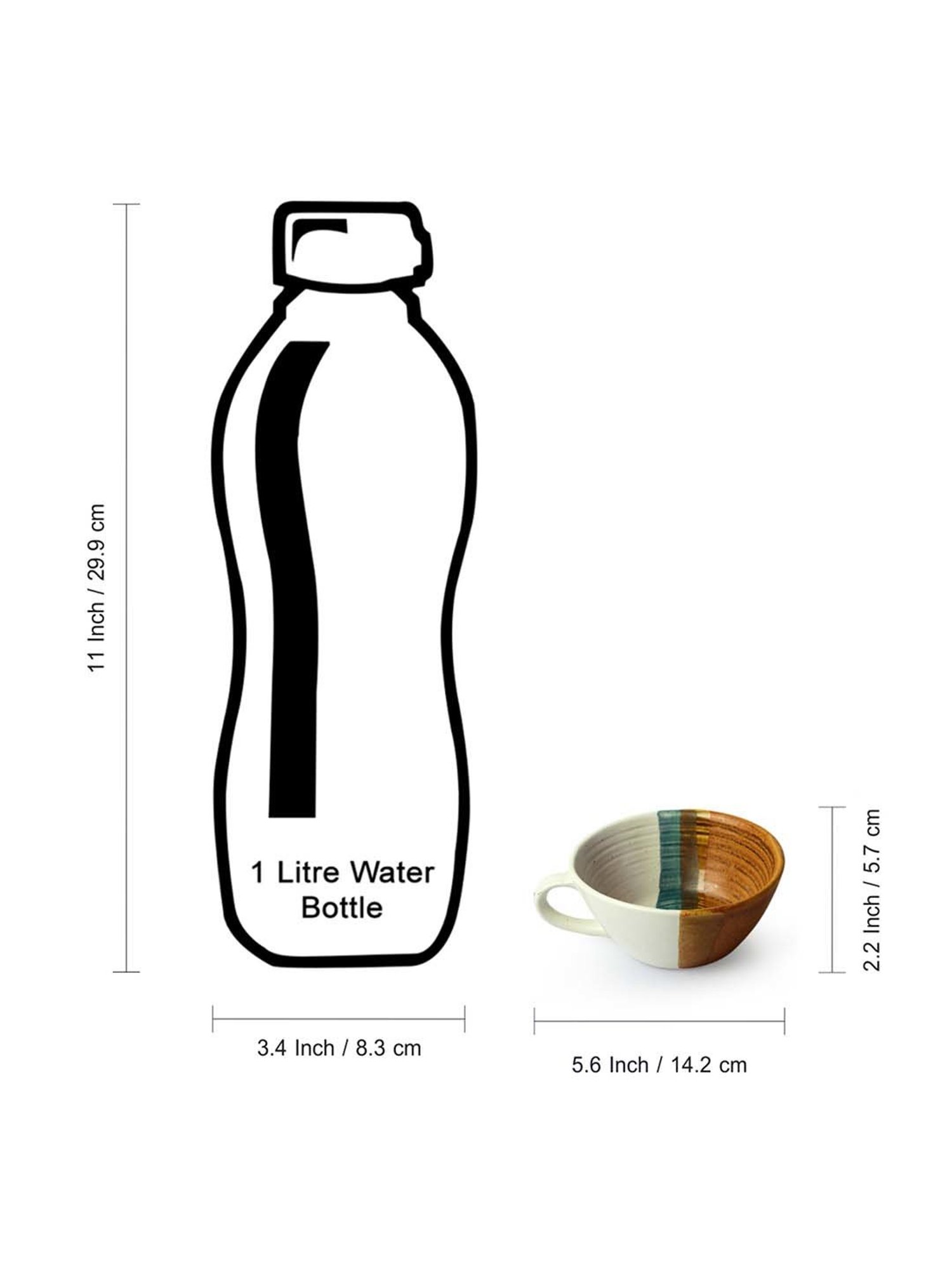 ExclusiveLane Zen Garden Brown & Green Ceramic Hand Glazed Soup Bowl With Spoon (0.22 L) - Set of 2