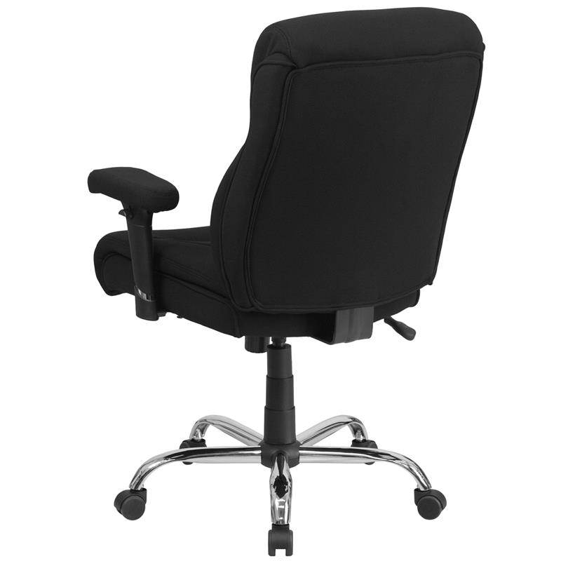 HERCULES Series Big & Tall 400 lb. Rated Black Fabric Ergonomic Task Office Chair with Line Stitching and Adjustable Arms