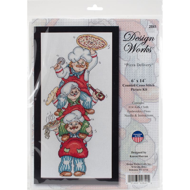Design Works Counted Cross Stitch Kit 5"X14"-Pizza Delivery (14 Count)