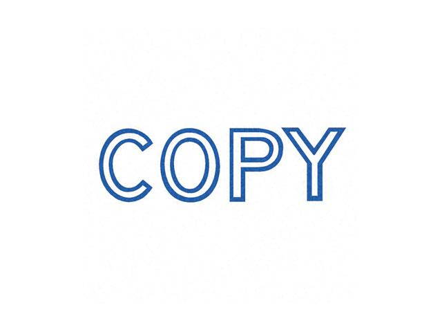 Xstamper ECO-GREEN 1006 Title Message Stamp, COPY, Pre-Inked/Re-Inkable, Blue