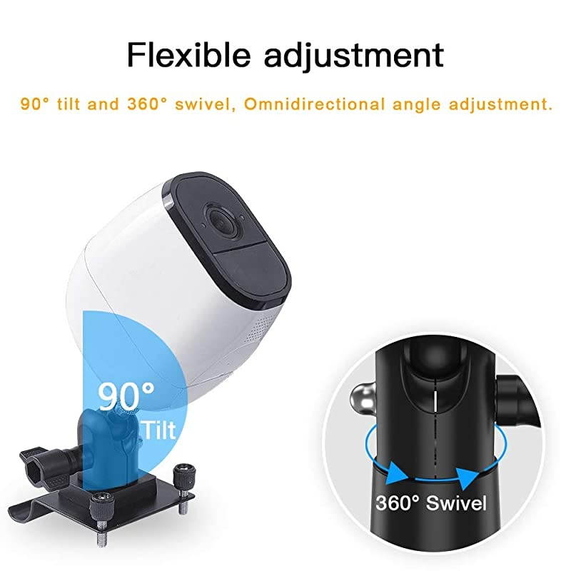 Upgraded Version]  Vinyl Siding Clips for Arlo Ring Eufy Security Camera, Siding Cam Hanger Hooks for Mounting Home Security System, Weatherproof Stainless Steel Material (2 Pack, Black)