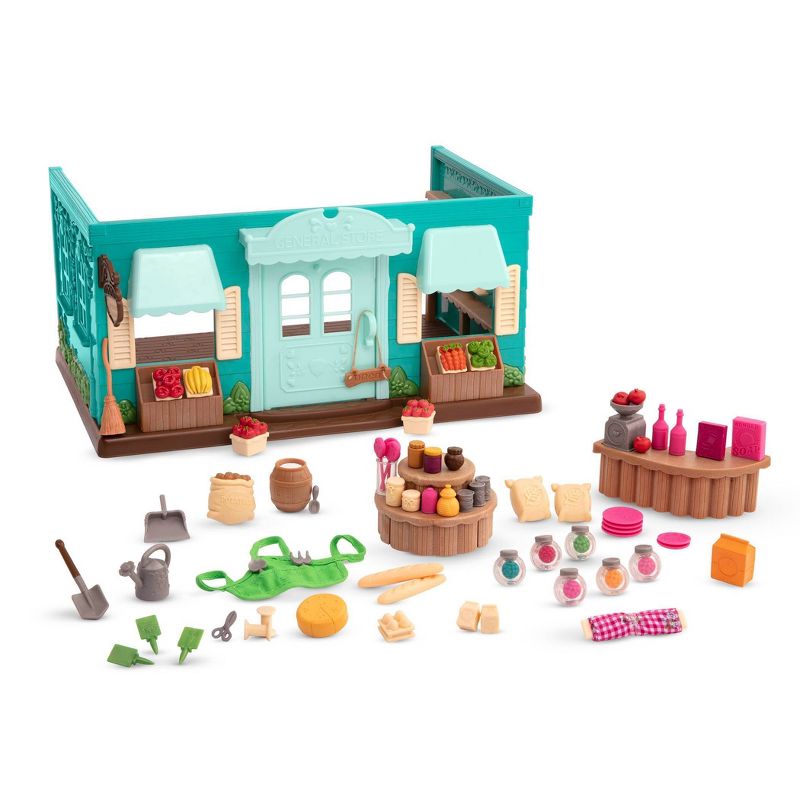 Li'l Woodzeez Store Playset with Toy Food 69pc - Honeysuckle Hollow General Store