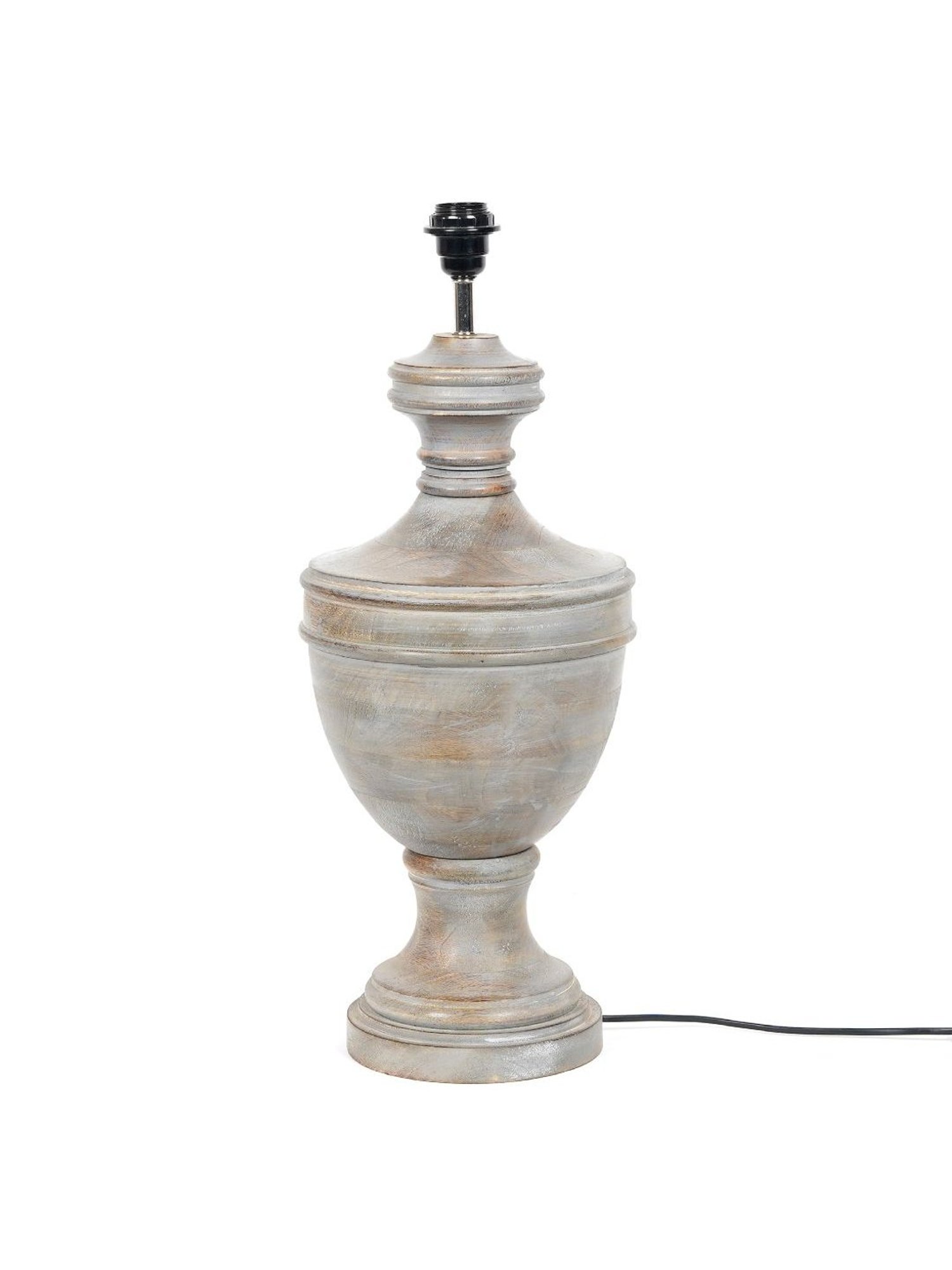 Kapoor Lamp Shades Grey & White Wood Son Cotton Shade Table Lamp