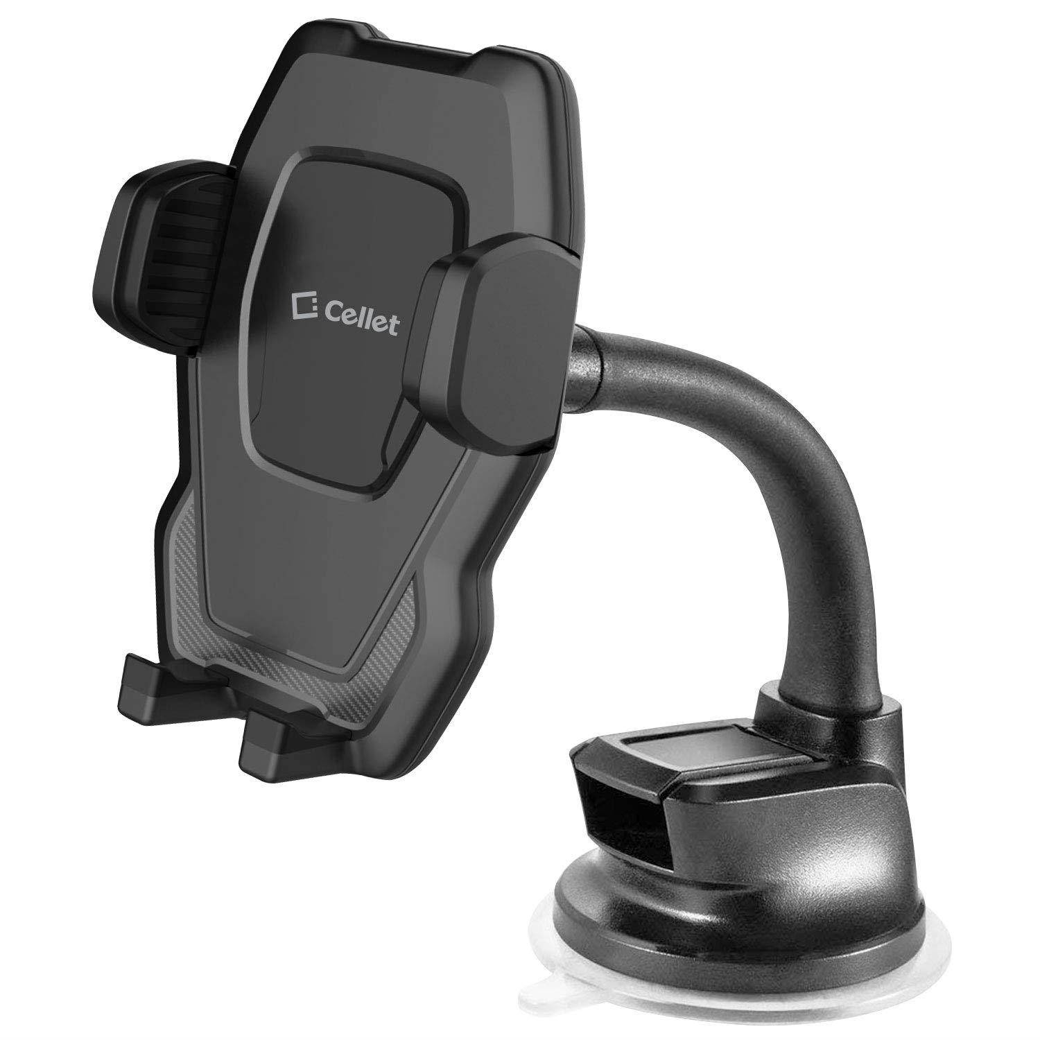 Cellet Goose-Neck Dashboard & Windshield Mount Car Cradle Smartphone Holder Compatible for LG V40 ThinQ,G7 ThinQ,Exalt LTE,V30,V30+,Stylo 4/3/2/1,K30,Q7+,Stylo 4 Plus,G6,X Charge,X Power,X Venture