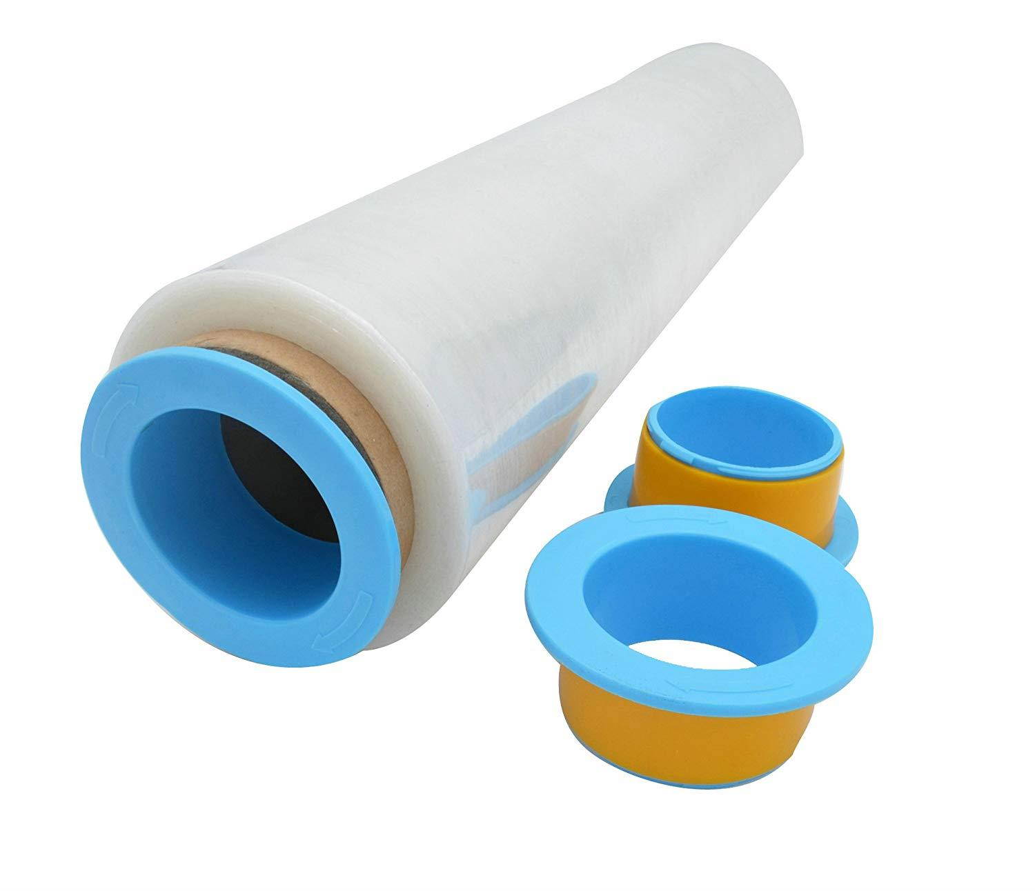 Elfjoy 1 Pair Blue Color Stretch Hand Saver Wrap Dispensers Fits Any 3" Wrap Film Core (Blue)