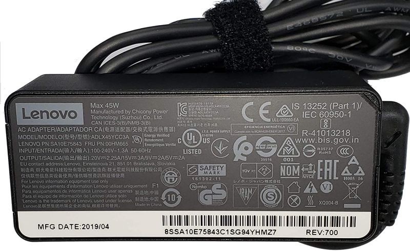 New Lenovo Original Laptop Charger 45W watt USB Type C AC Power Adapter - Lenovo ThinkPad Yoga MiixX280 T480 T480s T580 E480MIIX5 ProX1 Carbon 2017 2018X1 Tablet