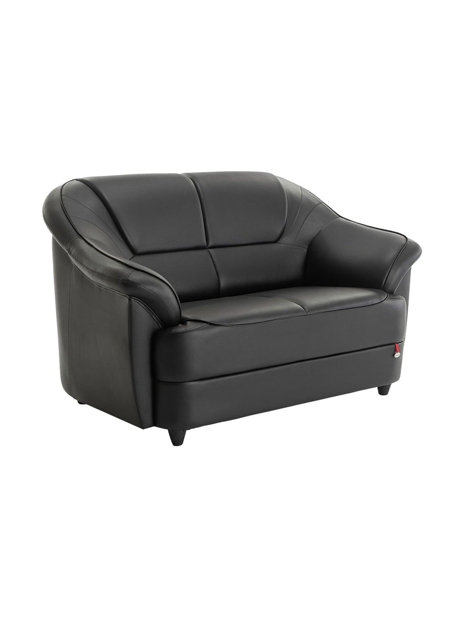 Durian Berry Black Premium Leatherette 2 Seater Sofa