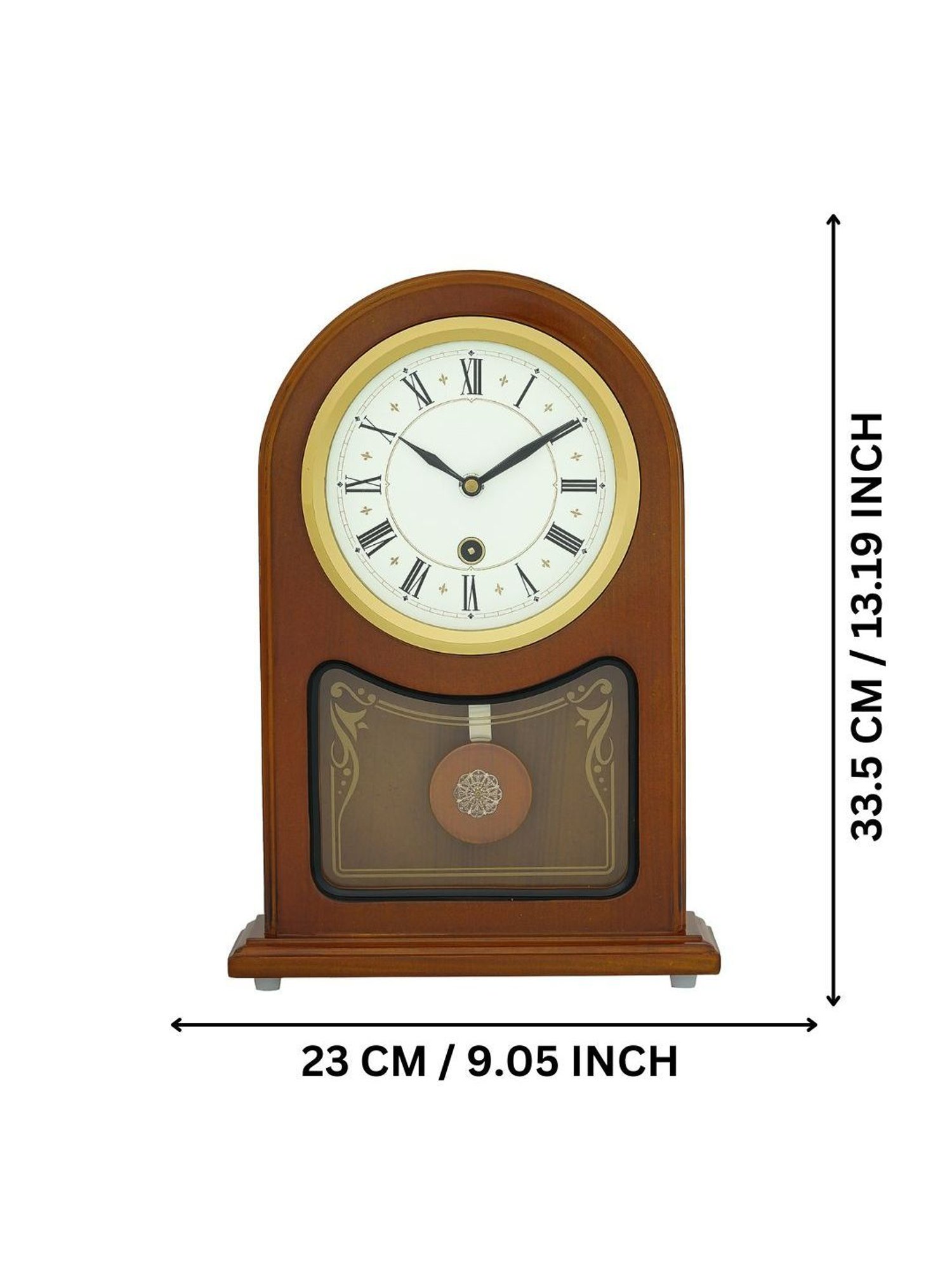 CHRONIKLE Vertical Dark Brown Wood Table or Desk Clock