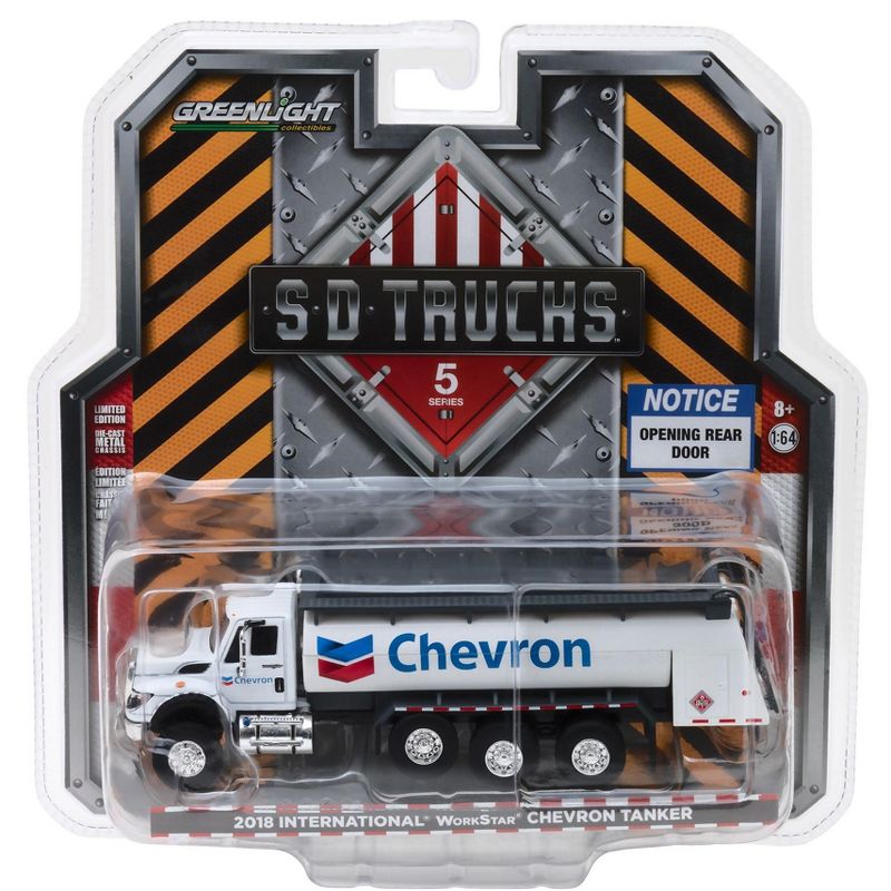 2018 International WorkStar Tanker Truck "Chevron" White S.D. Trucks Series 5 1/64 Diecast Model by Greenlight