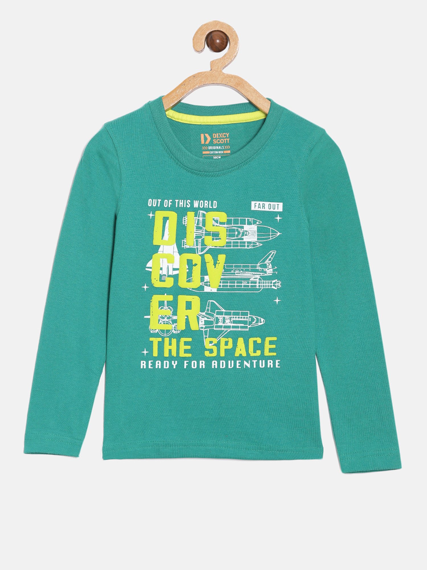 Dixcy Scott Originals Boys Green Graphic Print Full Sleeves T-Shirt