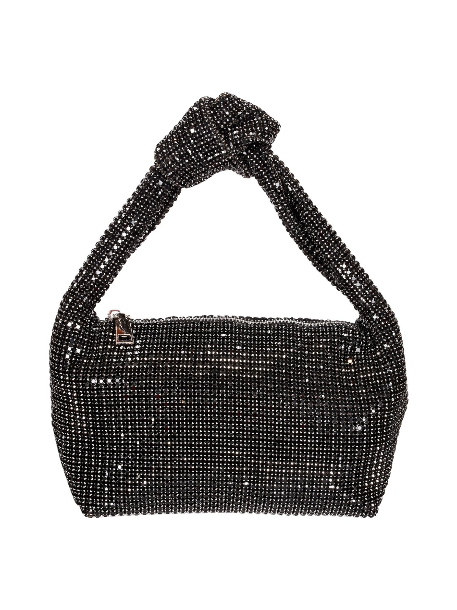 SASSORA RIM Black Leather Embellished small Handbag