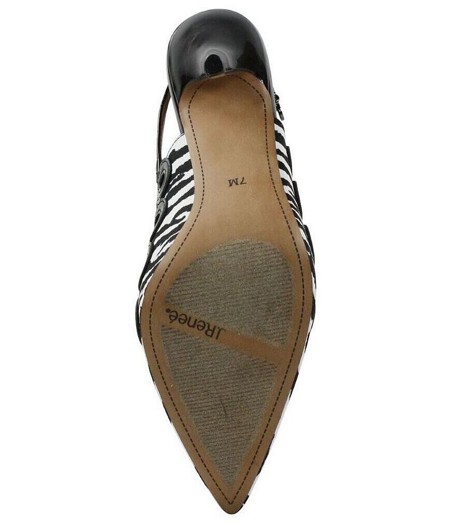 J. Renee Reghina Zebra Print Fabric Slingback Pumps