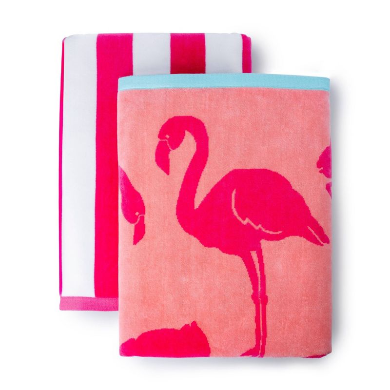 Flamingo Beach Towel Pink - Martha Stewart