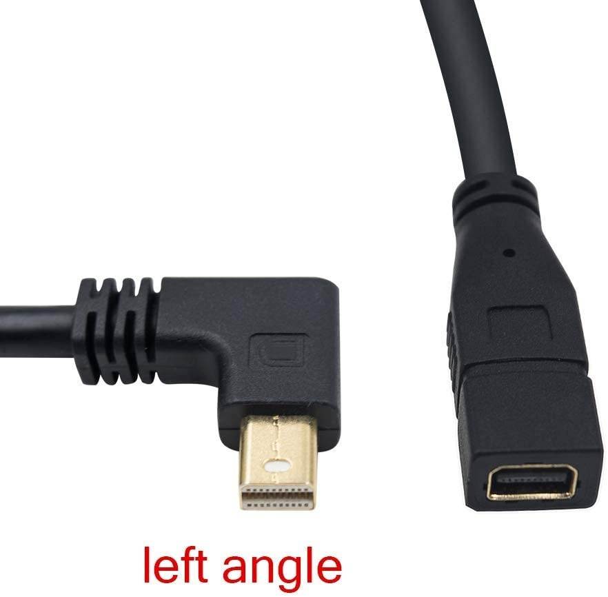 Duttek Mini DisplayPort Cable 90 Degree Left Angled Mini DisplayPort Male to Mini DisplayPort DP Female Extension Cable for iMac & LED Cinema Display 30 CM/12 Inch