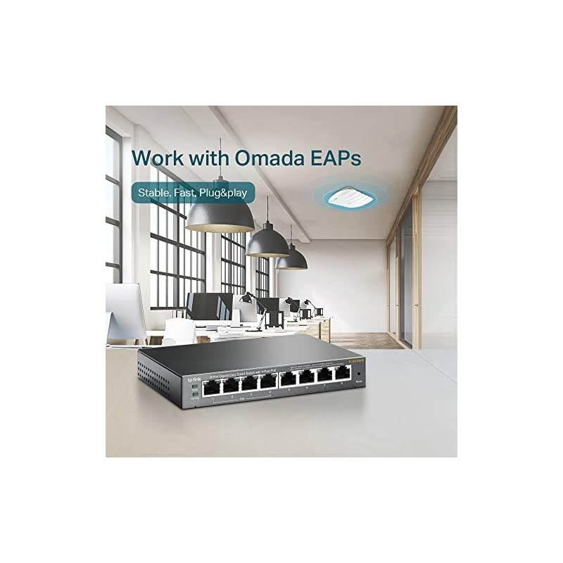 TL-SG108PE | 8 Port Gigabit PoE Switch | Easy Smart Managed | 4 PoE+ Ports @64W | Plug & Play | Sturdy Metal w/ Shielded Ports | Fanless | QoS, Vlan, IGMP & LAG | Limited Lifetime Protection