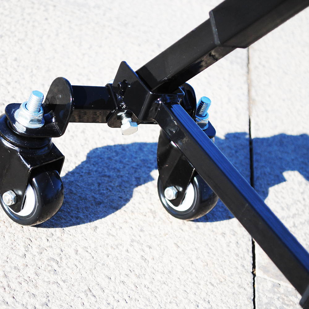 Intsupermai Black Folding Portable Stair Climbing Hand Truck Luggage Cart with Extended Hand Lever with 6 Wheels 2 Backup Wheels and 2 Casters