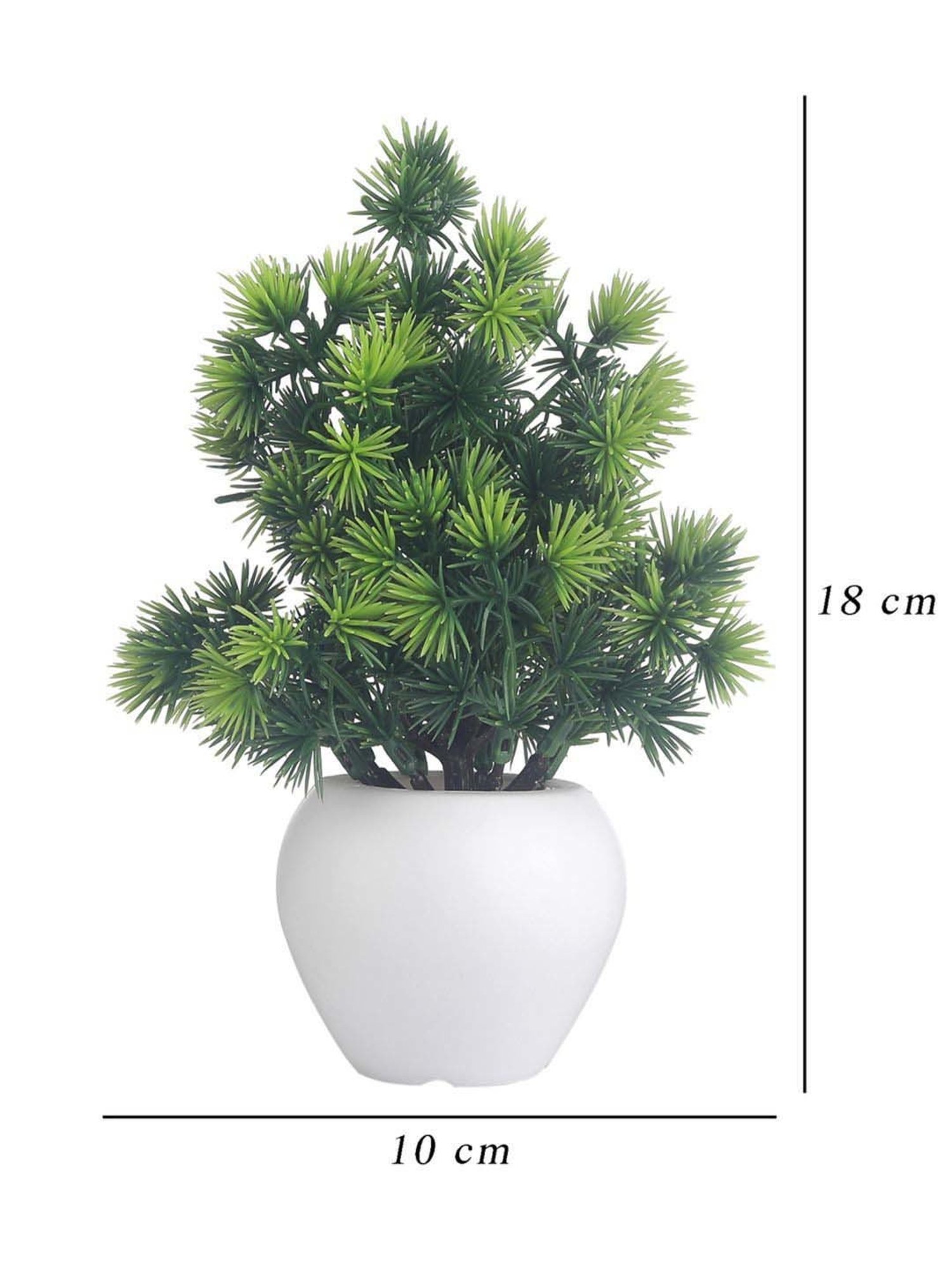 Foliyaj Multicolor Plastic Artificial Mini Plants - Set of 3