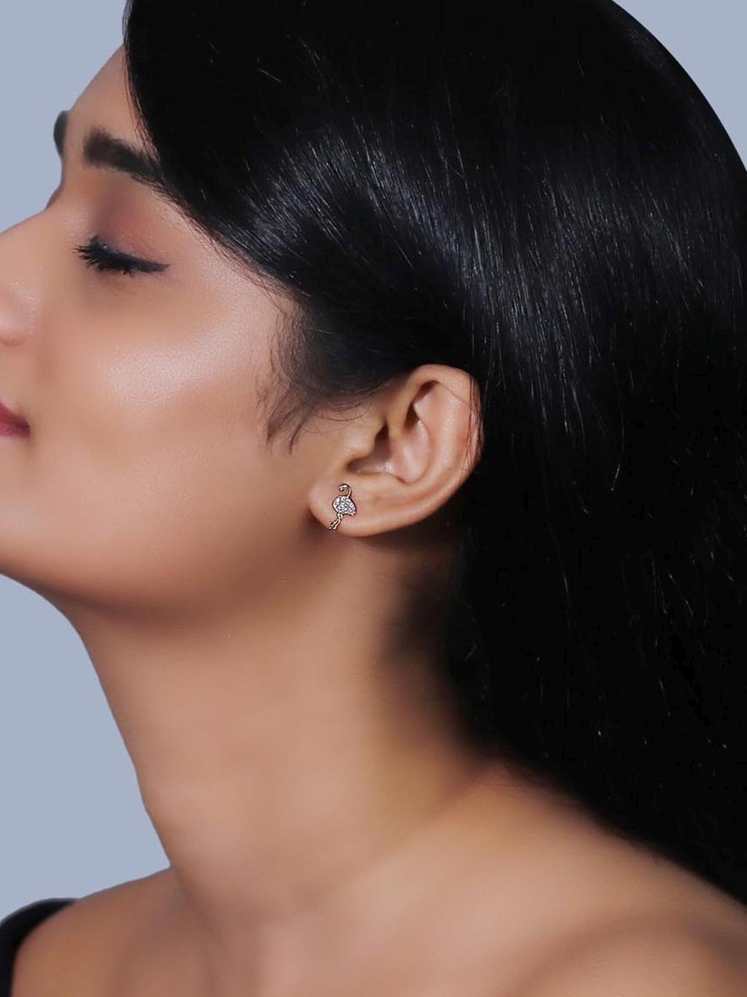 GIVA 92.5 Sterling Silver Flamingo Earrings for Women