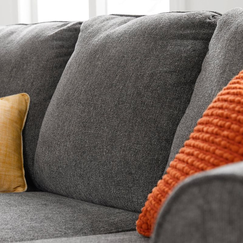 Boone Roll Arm Loveseat Gray - True Seating