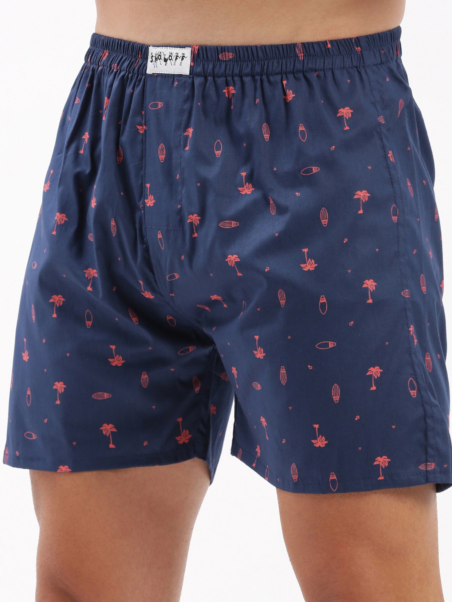 SHOWOFF Blue Slim Fit Printed Cotton Boxers