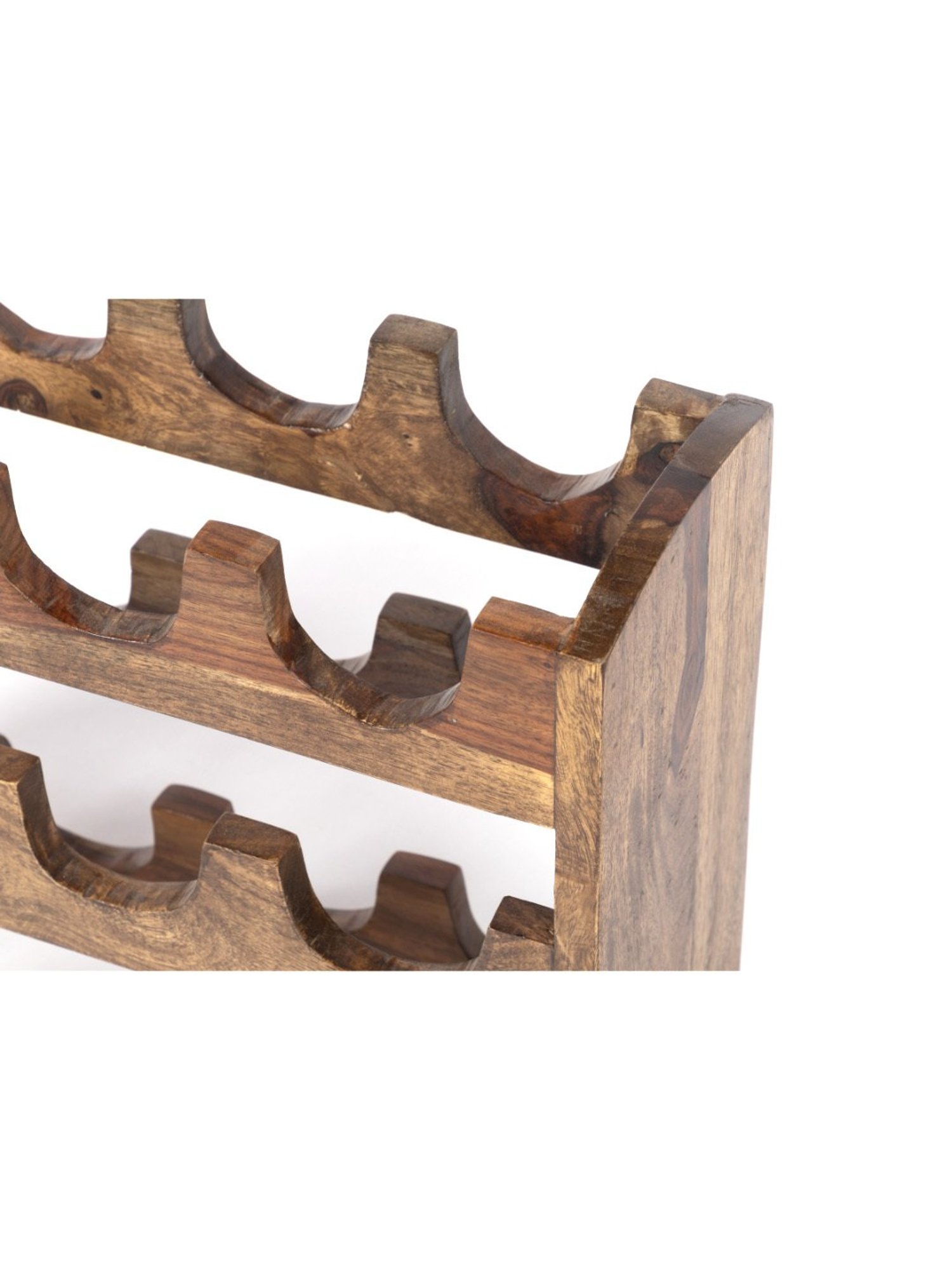 Ikiriya Kassel Solid Brown Wood Wine Rack